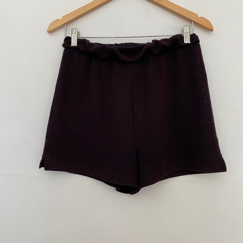 H&M Dark Purple Knit Elastic Waist Poll On Shorts Size Small